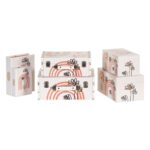 Διακοσμητικό κουτί Blomster Καμβάς 24 x 18 x 6 cm DMF (2 Τεμάχια)