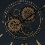 Ρολόι Τοίχου Μαύρο Χρυσό Κρυστάλλινο Σίδερο 59 x 8