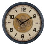 Ρολόι Τοίχου Μαύρο Χρυσό Κρυστάλλινο Σίδερο 72 x 9 x 72 cm (3 Μονάδες)