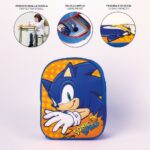 Σχολική Τσάντα 3D Sonic Πορτοκαλί Μπλε 25 x 31 x 9 cm