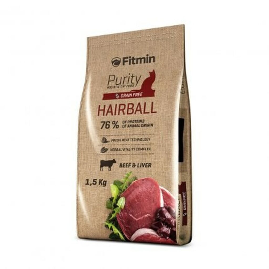 Γατοτροφή Fitmin Purity Hairball Ενηλίκων Βόειο κρέας 1