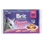 Γατοτροφή Brit Premium Κοτόπουλο Salmon Βόειο κρέας 4 x 85 g