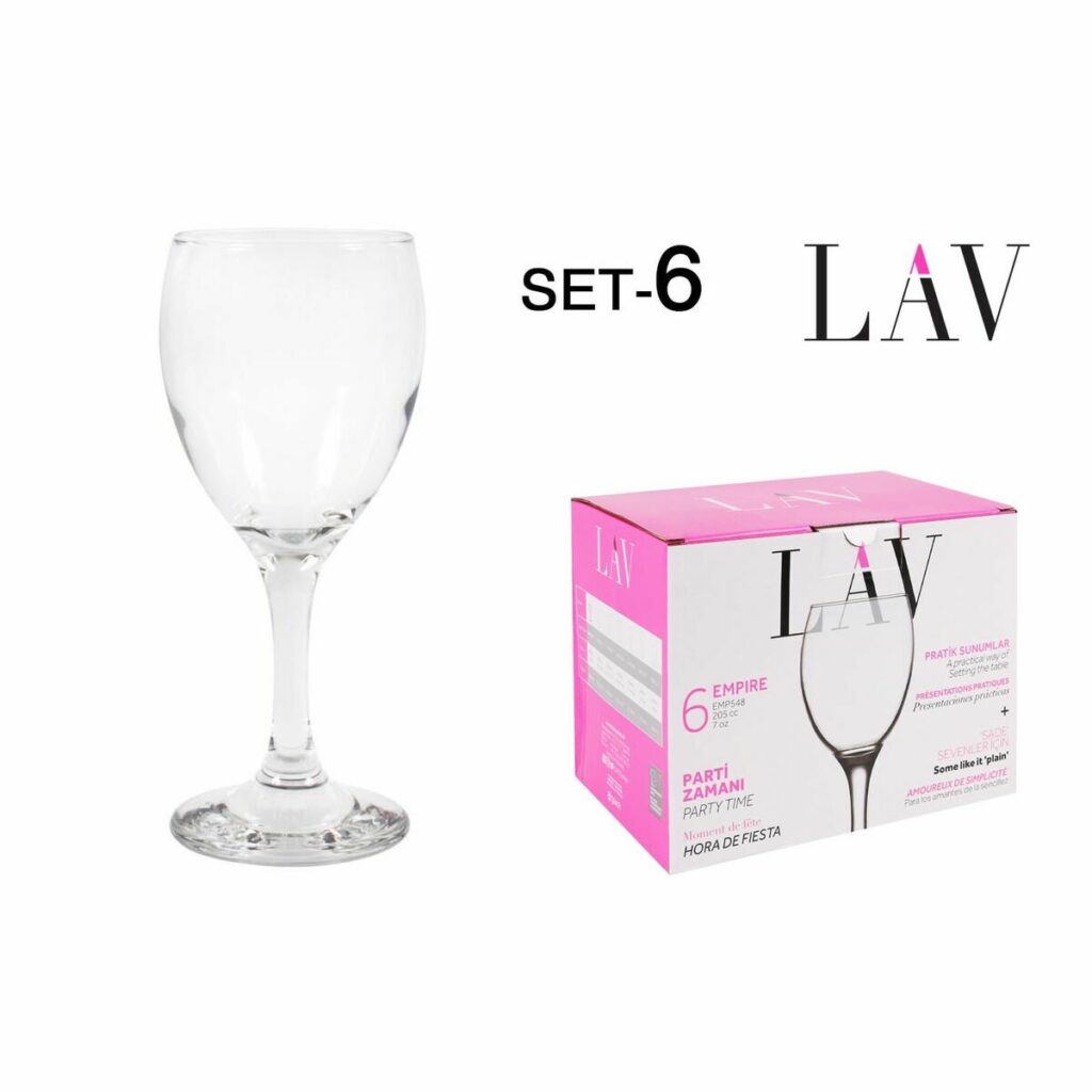 Σετ ποτήρια κρασιού LAV Λευκό 200 ml 6 Τεμάχια (4 Μονάδες)