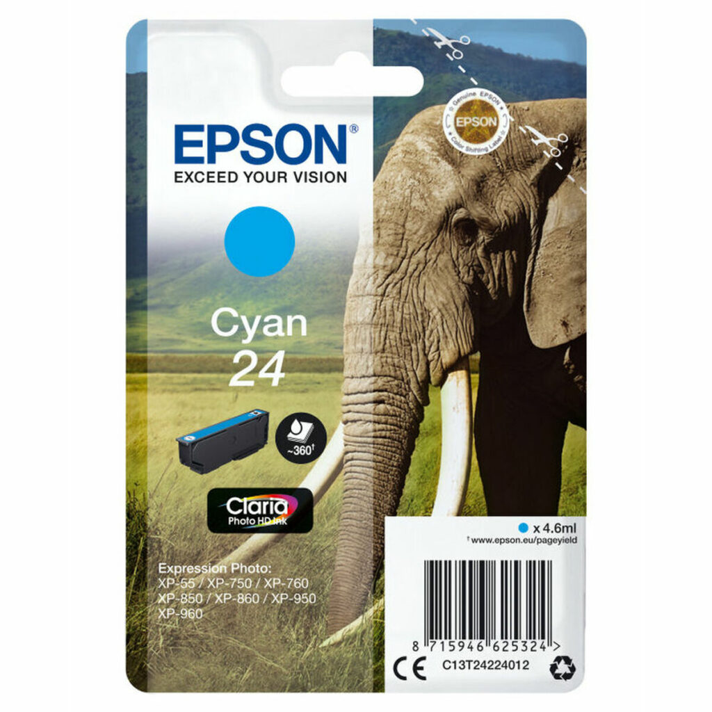 Αυθεντικό Φυσίγγιο μελάνης Epson T2422 Κυανό 4