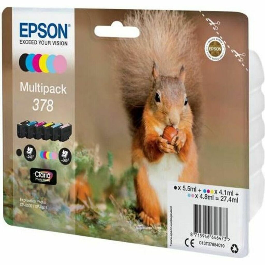Αυθεντικό Φυσίγγιο μελάνης Epson Multipack 378 Κίτρινο Μαύρο Κυανό Mατζέντα