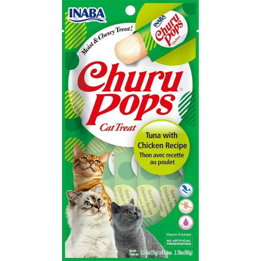 Snack for Cats Inaba EU713 4 x 15 g Λιχουδιές Κοτόπουλο Τόνος 15 ml