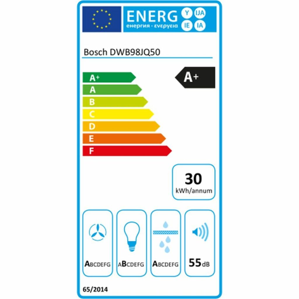 Συμβατικός Απορροφητήρας BOSCH DWB98JQ50 90 cm 843 m³/h 160W A+ Χάλυβας