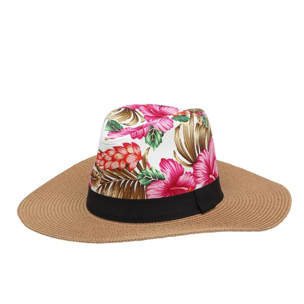 Καπέλο Πάμελα από Άχυρο Blomster Ροζ