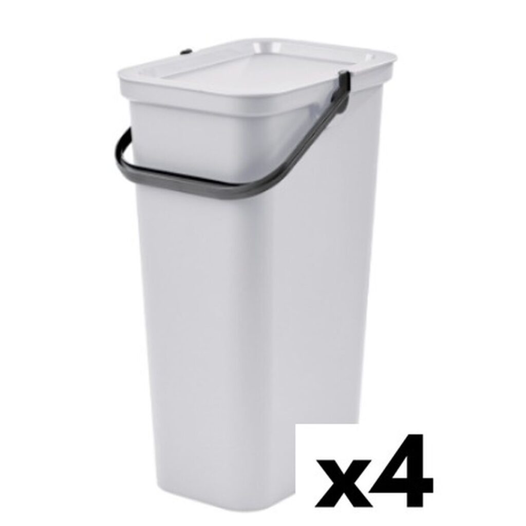 Κάδος Απορριμμάτων για Ανακύκλωση Tontarelli Moda 38 L Λευκό (4 Μονάδες)