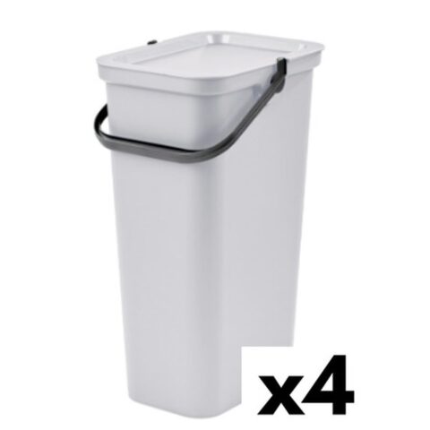 Κάδος Απορριμμάτων για Ανακύκλωση Tontarelli Moda 38 L Λευκό (4 Μονάδες)