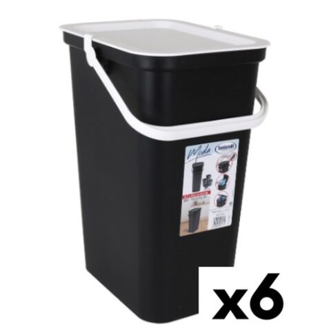 Κάδος Απορριμμάτων για Ανακύκλωση Tontarelli Moda 24 L Λευκό Μαύρο (x6)