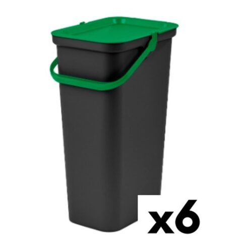 Κάδος Απορριμμάτων για Ανακύκλωση Tontarelli Moda 24 L Μαύρο Πράσινο (x6)