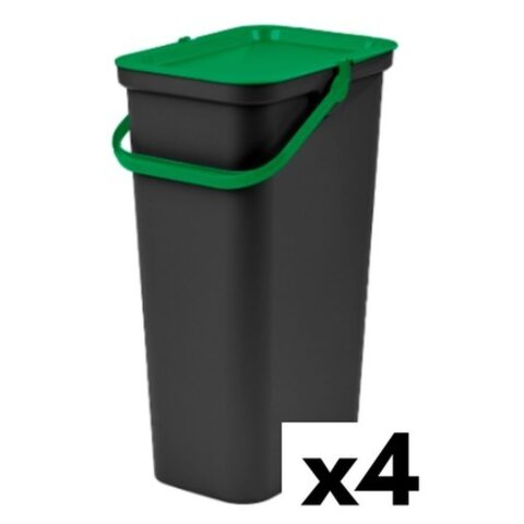 Κάδος Απορριμμάτων για Ανακύκλωση Tontarelli Moda 38 L Πράσινο (4 Μονάδες)