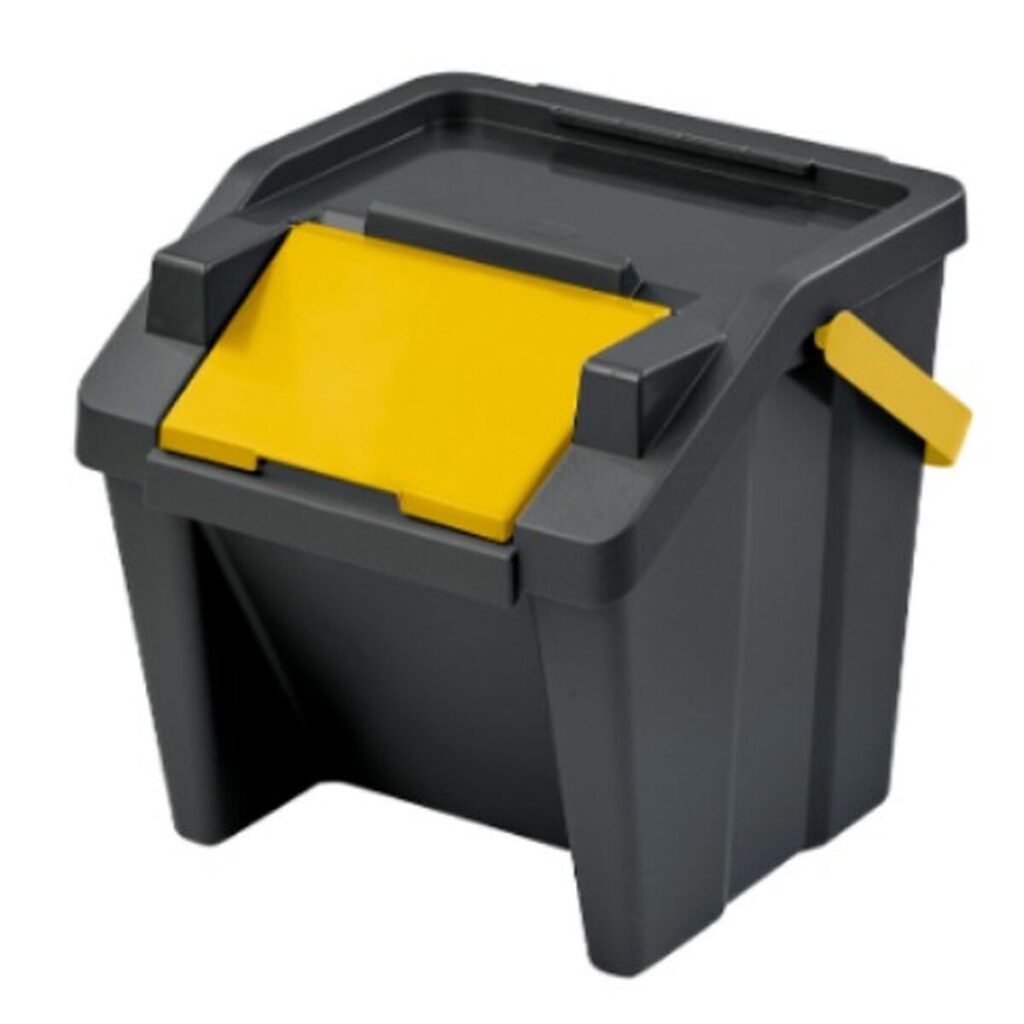 Κάδος Απορριμμάτων για Ανακύκλωση Tontarelli Moda Φορητό 28 L Κίτρινο (x6)