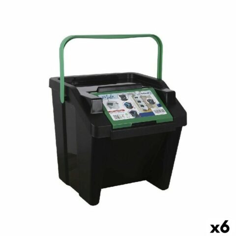 Κάδος Απορριμμάτων για Ανακύκλωση Tontarelli Moda Φορητό 28 L Πράσινο (x6)