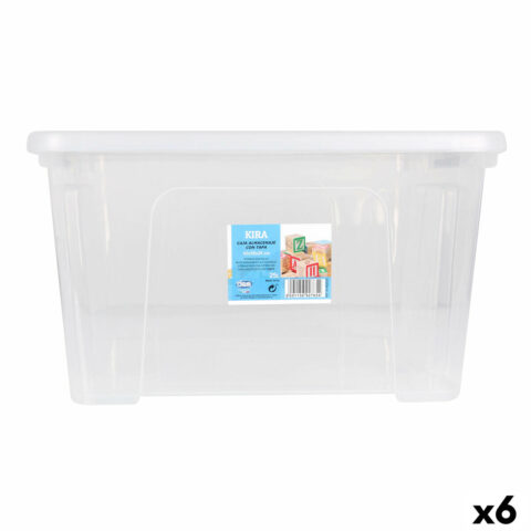 Κουτί αποθήκευσης με Καπάκι Dem Kira Πλαστική ύλη Διαφανές 25 L 42 x 36 x 25 cm (x6)