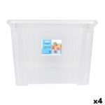 Κουτί αποθήκευσης με Καπάκι Dem Kira Πλαστική ύλη Διαφανές 32 L 42 x 36 x 30 cm (4 Μονάδες)