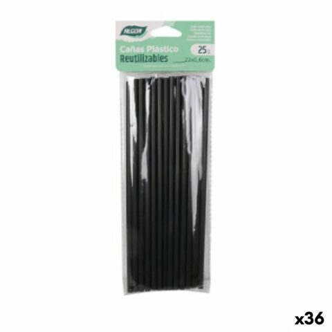 Επαναχρησιμοποιούμενα Kαλαμάκια Algon Μαύρο Πλαστική ύλη 36 Μονάδες 22 cm 6 mm