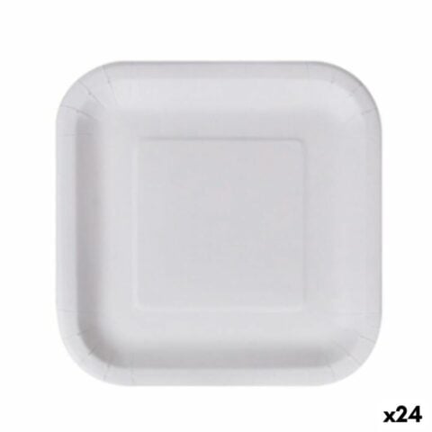 Σετ πιάτων Algon Αναλώσιμα Λευκό Χαρτόνι Τετράγωνο 23 cm (24 Μονάδες)