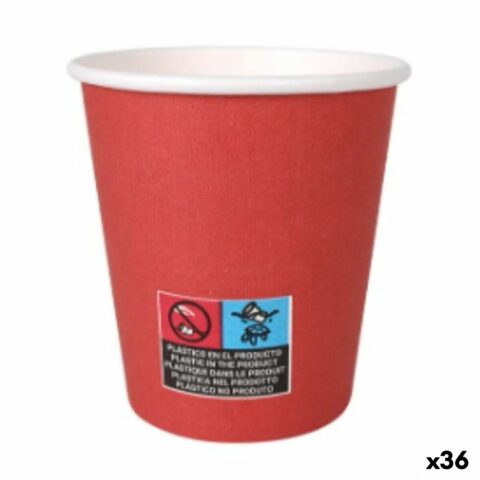 Σετ ποτηριών Algon Χαρτόνι Αναλώσιμα 200 ml Κόκκινο 36 Μονάδες (24 Τεμάχια)