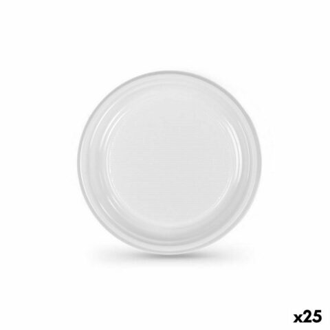 Σετ επαναχρησιμοποιήσιμων πιάτων Algon Λευκό Πλαστική ύλη (24 Μονάδες)