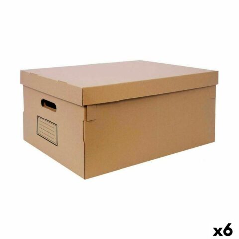 Κουτί αποθήκευσης με Καπάκι Confortime Χαρτόνι 45 x 35 x 20 cm (x6)