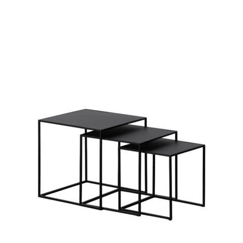 Σετ με 3 τραπέζια Μαύρο Σίδερο 47 x 45 x 45 cm (3 Μονάδες)