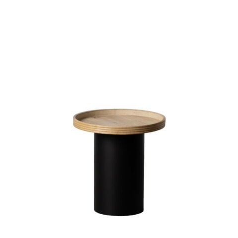 Βοηθητικό Τραπέζι Μαύρο Φυσικό Ξύλο Μέταλλο 46 x 46 x 47 cm