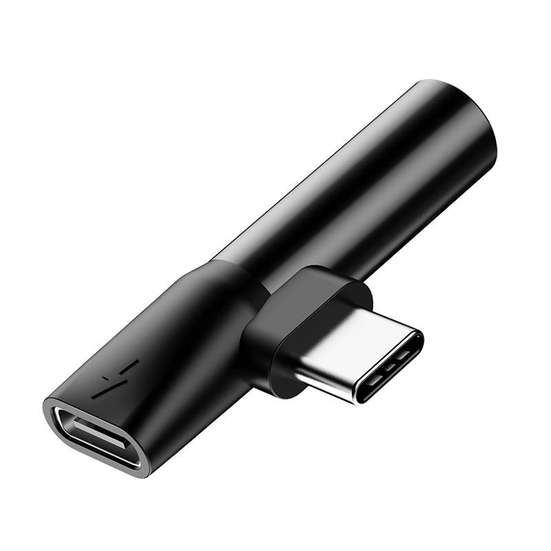 Baseus Μετατροπέας Ήχου USB-C σε Mini Jack 3.5mm + USB-C (Μαύρο)