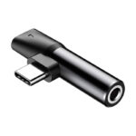 Baseus Μετατροπέας Ήχου USB-C σε Mini Jack 3.5mm + USB-C (Μαύρο)