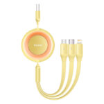 USB 3-in-1 cable for micro USB / USB-C / Lightning 3.5A 1.1m (Yellow)