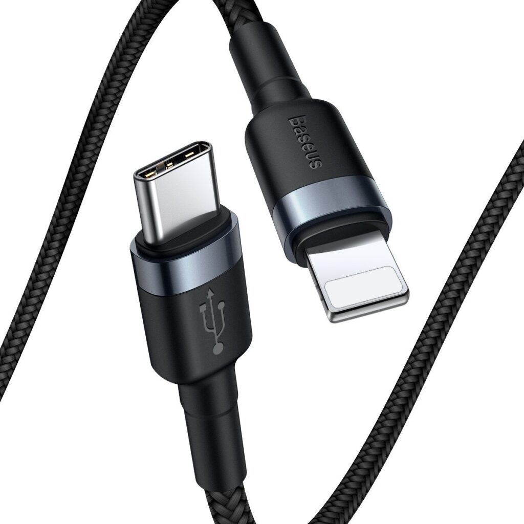 Baseus Καλώδιο Cafule USB-C σε Lightning 18W 1m (Μαύρο/Γκρι)