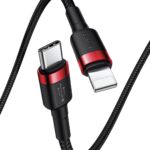 Baseus Καλώδιο Cafule USB-C σε Lightning 18W 1m (Μαύρο/Κόκκινο)