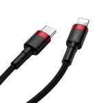Baseus Καλώδιο Cafule USB-C σε Lightning 18W 1m (Μαύρο/Κόκκινο)