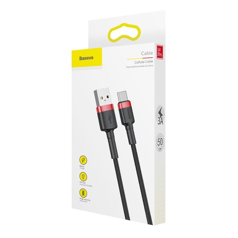 Baseus Καλώδιο USB-Cafule C 2A 2m (Κόκκινο/Μαύρο)