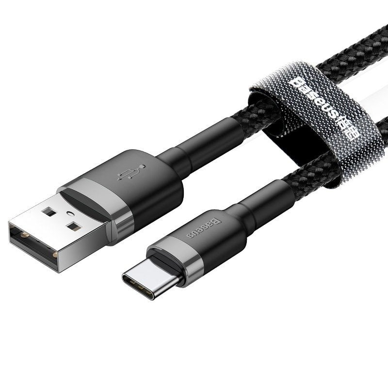 Baseus Καλώδιο USB-C Cafule 3A 0.5m (Γκρι/Μαύρο)