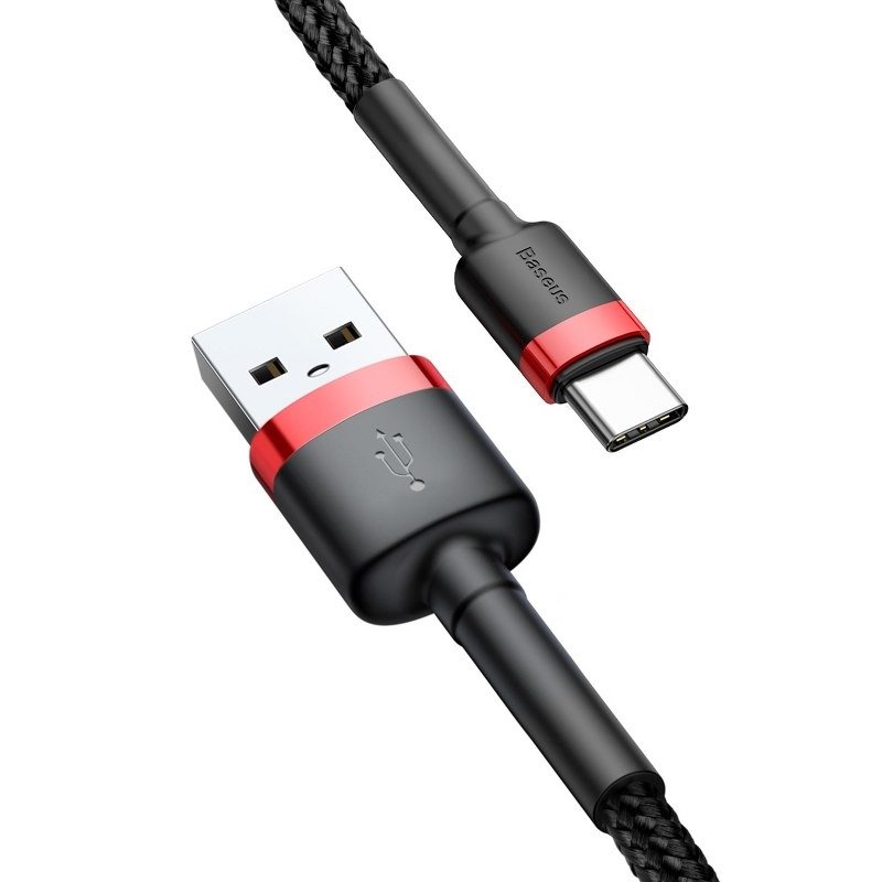 Baseus Καλώδιο USB-C Cafule 3A 1m (Κόκκινο/Μαύρο)