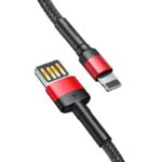 Baseus Καλώδιο USB σε Lightning Cafule Διπλής Όψης 2.4A 1m (Μαύρο/Κόκκινο)