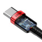 Baseus Καλώδιο USB-C σε USB-C Cafule PD2.0 100W για Γρήγορη Φόρτιση (20V/5A) 2m (Μαύρο/Κόκκινο)