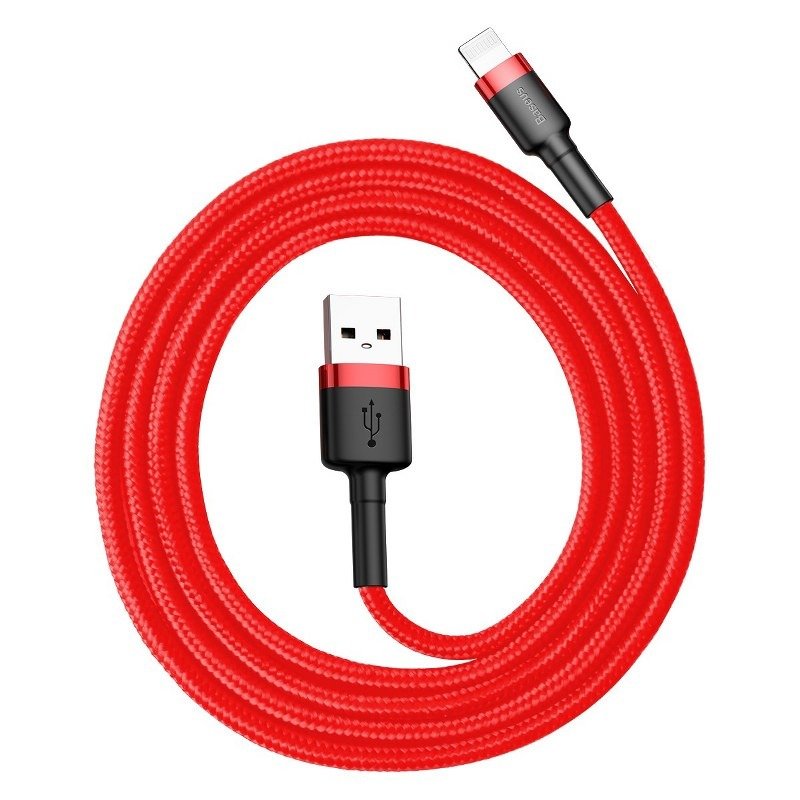 Baseus Καλώδιο USB σε Lightning Cafule 2.4A 1m (Μαύρο/Κόκκινο)