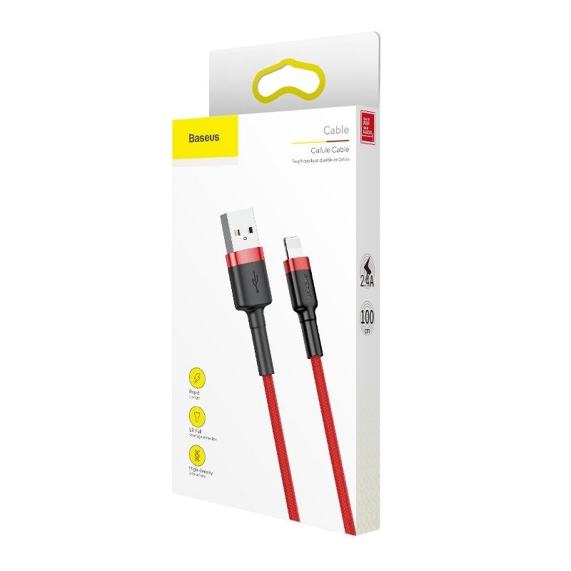 Baseus Καλώδιο USB σε Lightning Cafule 2.4A 0.5m (Κόκκινο)