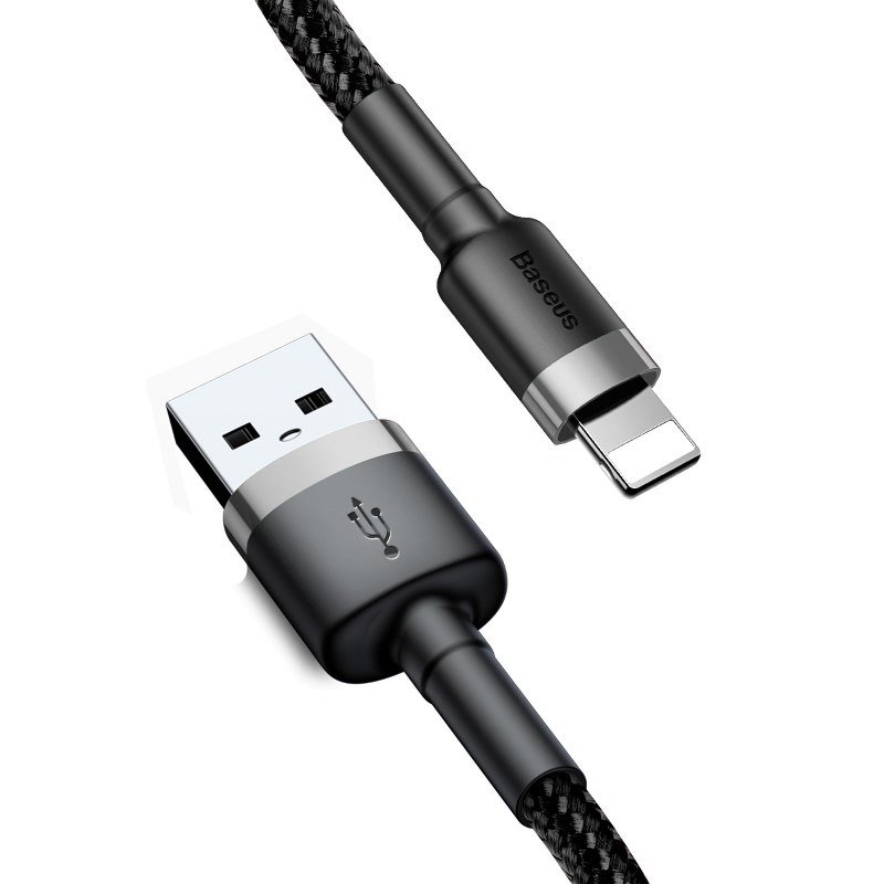 Baseus Καλώδιο USB σε Lightning Cafule 2.4A 1m (Γκρι/Μαύρο)