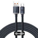 Baseus Crystal Καλώδιο Shine USB σε USB-C 100W 1.2m (Μαύρο)