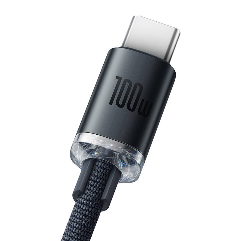 Baseus Crystal Καλώδιο Shine USB σε USB-C 100W 1.2m (Μαύρο)