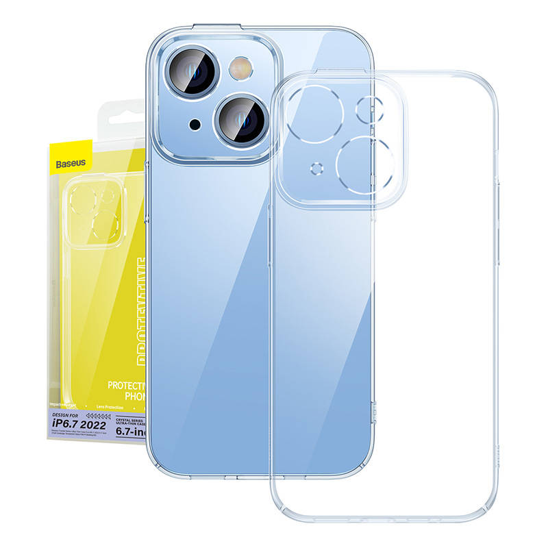 Baseus Θήκη Crystal και Προστατευτικό Οθόνης Tempered Glass για iPhone 14 Plus (Διαφανές)