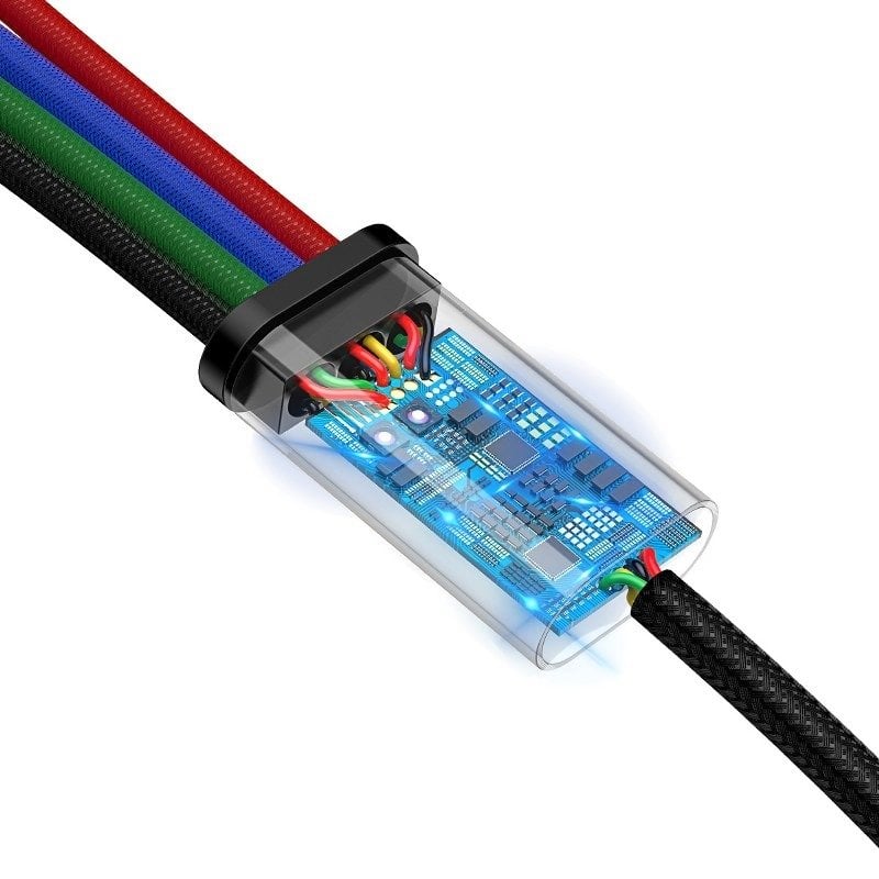 Baseus Καλώδιο USB 4σε1 2xUSB-C/Lightning/Micro 3.5A 1.2m (Μαύρο)