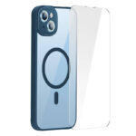 Baseus Μαγνητική Θήκη Frame και Προστατευτικό Οθόνης Tempered Glass για iPhone 14 Plus (Μπλε/Διαφανές)