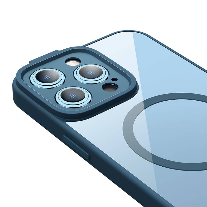 Baseus Μαγνητική Θήκη Frame και Προστατευτικό Οθόνης Tempered Glass για iPhone 14 Pro Max (Μπλε/Διαφανές)