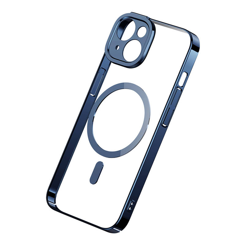Baseus Μαγνητική Θήκη Glitter και Προστατευτικό Οθόνης Tempered Glass για iPhone 14 (Μπλε/Διαφανές)