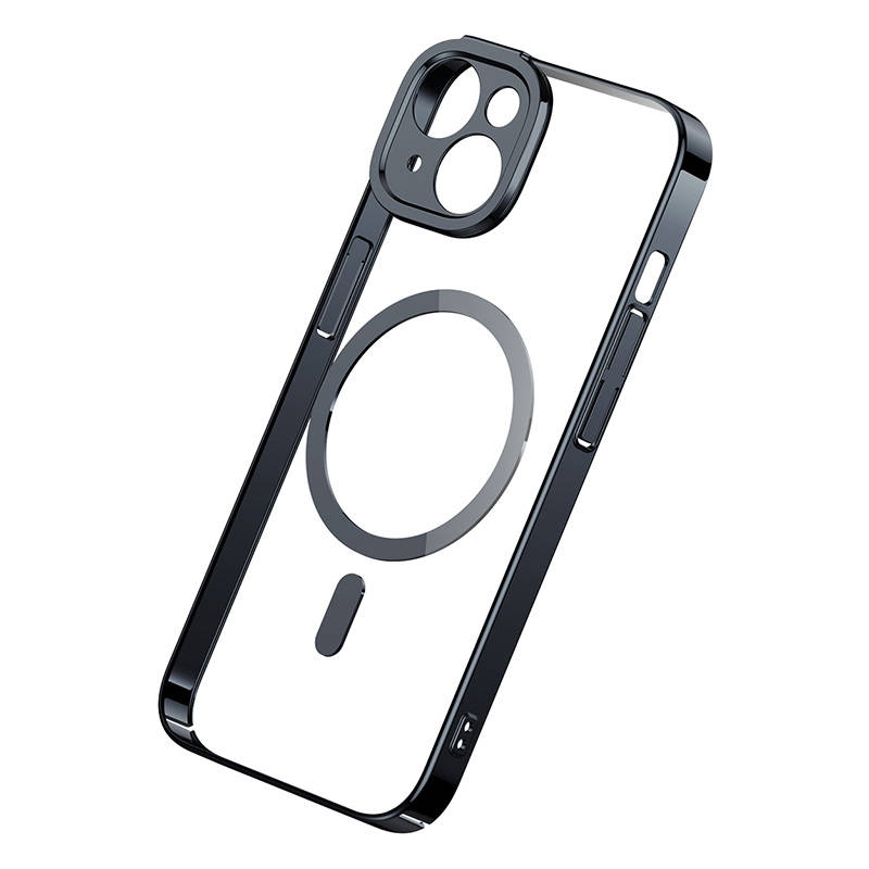 Baseus Μαγνητική Θήκη Glitter και Προστατευτικό Οθόνης Tempered Glass για iPhone 14 Plus (Μαύρο/Διαφανές)